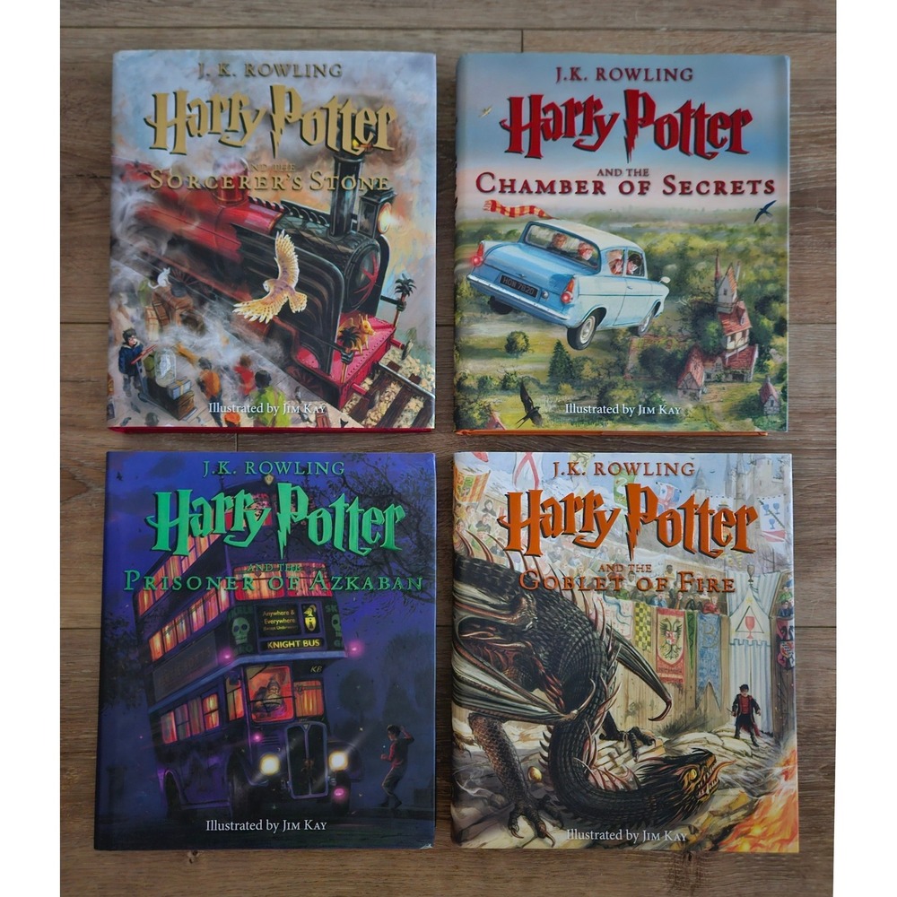 Harry Potter Illustrated 1-4 Set Jim Kay First Printings Collector Hardcover